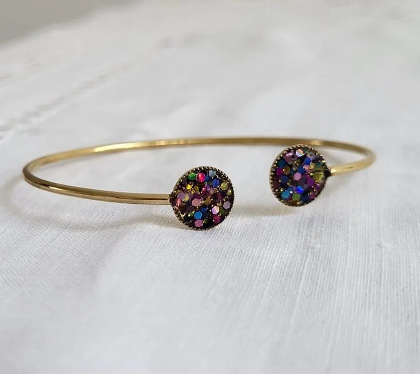 Bracelet « Jonc double plateau », création faite main L'Atelier de Ninine